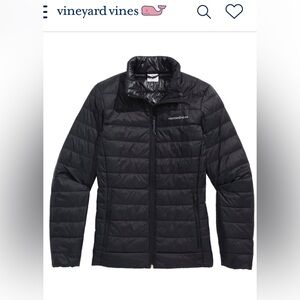 NWT Vineyard Vines women’s lightweight jet black puffer jacket,XL,logo,msrp $150